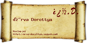 Árva Dorottya névjegykártya